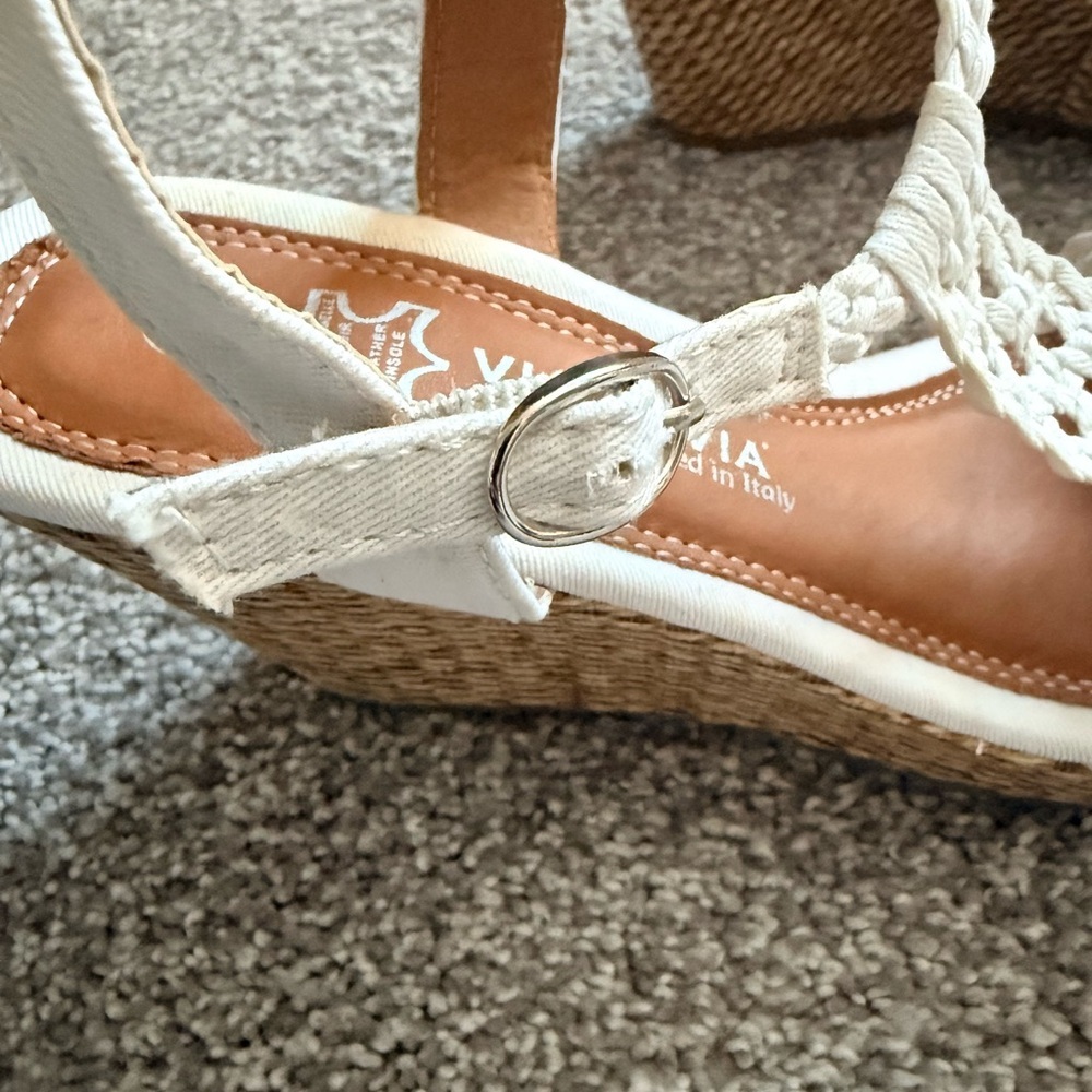 Women's Cream/White Woven Wedges - Picture 6 of 10
